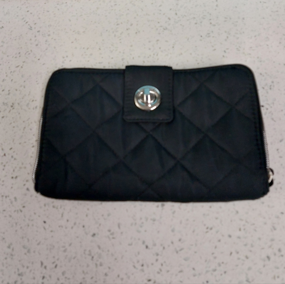 Vera Bradley Performance Twill Turnlock Wallet Classic Black NWT